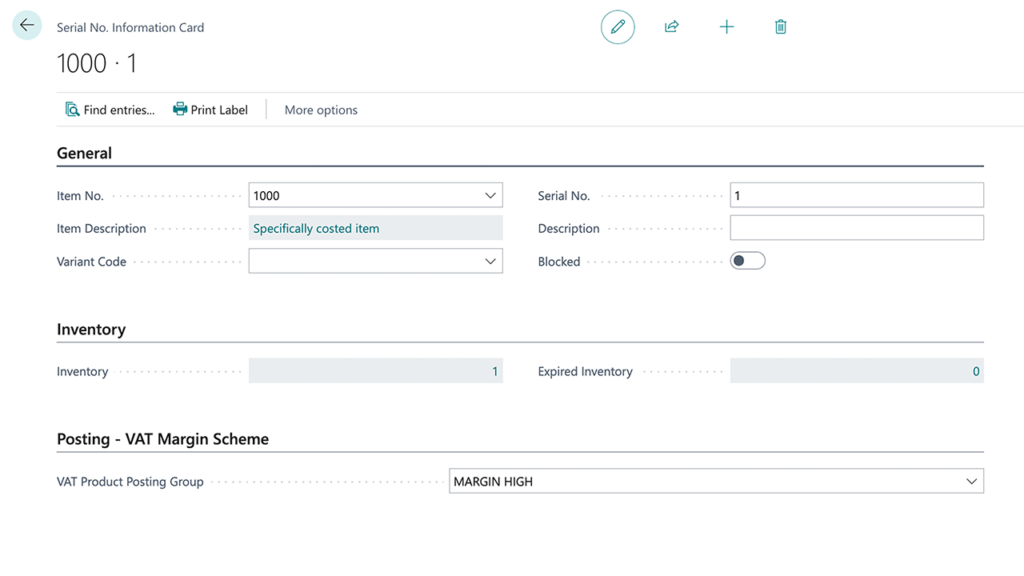 Override product posting group per serial number